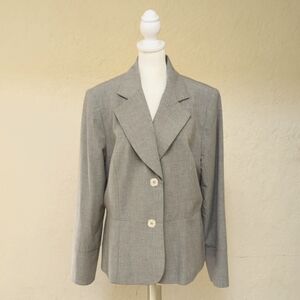 Hillard & Hanson Gray Stretch Two Button Blazer Size 16